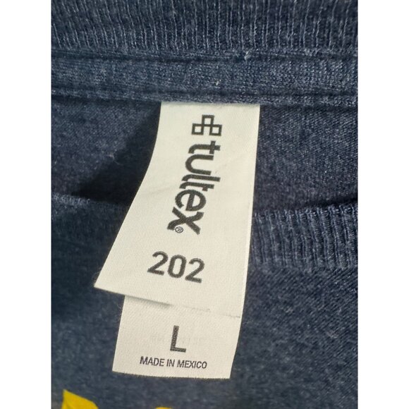 Tultex Navy Blue T-Shirt With Yellow "NAVY" Print & American Flag Sleeve Graphic - Picture 6 of 7